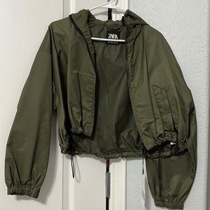 Zara cropped light rain jacket